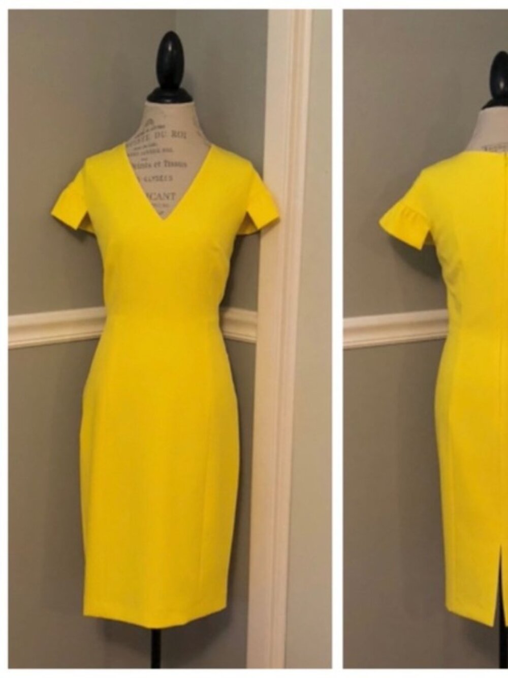 NEW ANTONIO MELANI SZ 8 YELLOW SHEATH FORMAL CASUAL DRESS